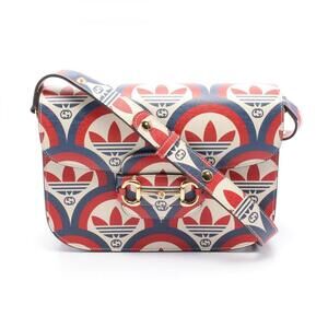 GUCCI x ADIDAS Red White and Blue Leather Horsebit Shoulder Bag